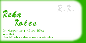 reka koles business card
