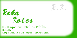 reka koles business card